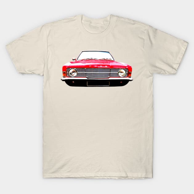 Ford Cortina MkIII 1970s classic car high contrast red T-Shirt by soitwouldseem